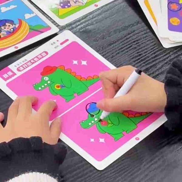 64張兒童蒙特梭利教育遊戲卡找錯遊戲嬰兒早期教學玩具注意力訓練可重複使用卡片|BEST進口商品