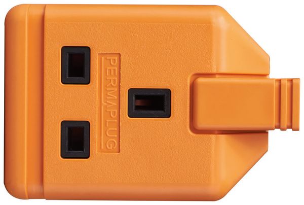 Masterplug - [2件裝]英國品牌-重工業 PermaPlug 13A 擴展插座-1位-橙色 ELS13O 重新接駁電線系列 (不 ...
