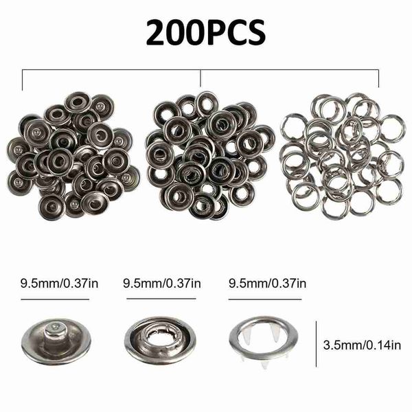 按扣套件附手動鉗NO銹鋼按扣工具適用於 DIY 手工藝品衣服帽子包包縫紉按扣套件｜遇見光·MALL