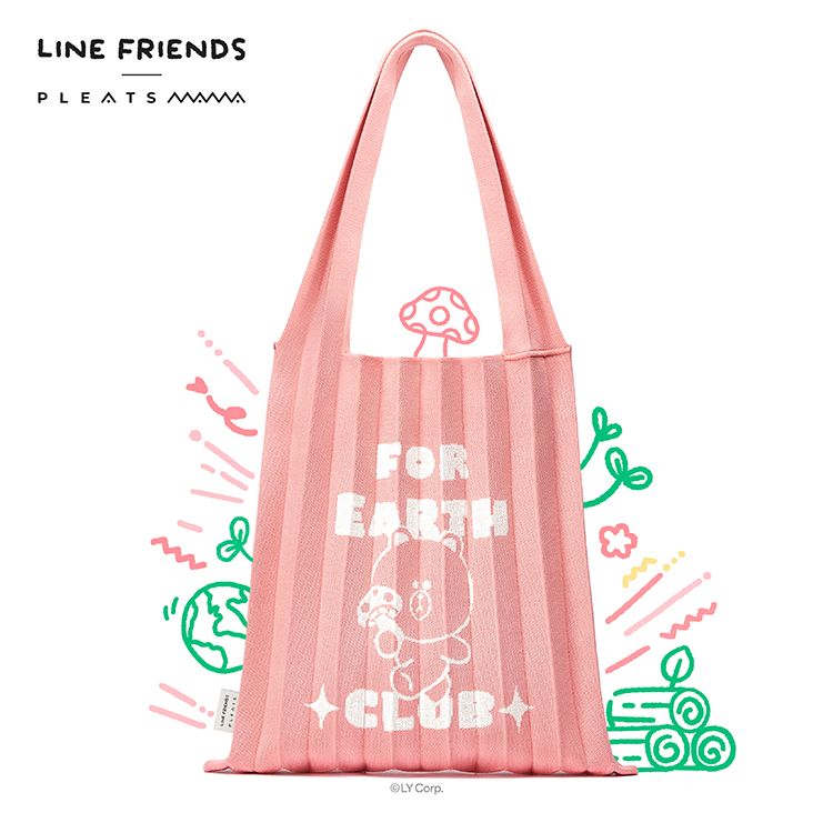 PLEATS MAMA 正規品関税込み[LINE FRIENDS EDITION]SHOULDER BAG LINE FRIENDS Edition] PLEATSMAMA Shoulder Bag (粉紅色Peach
