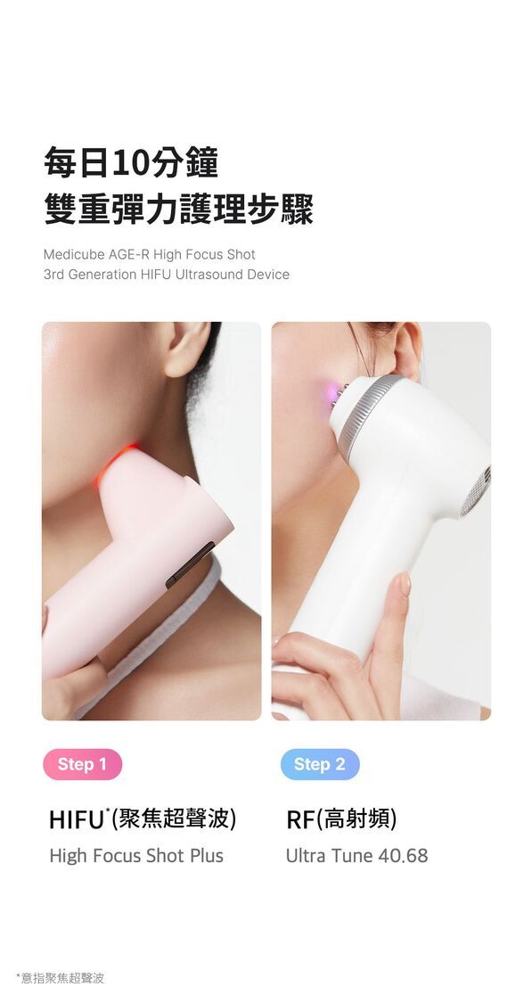Medicube AGE-R High Focus Shot Plus 超聲波美容儀(1年保養)送導入GEL