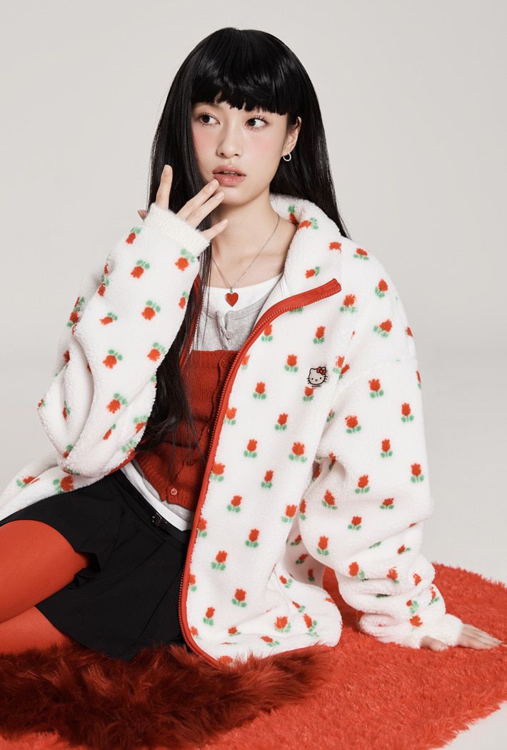 SPAO - 2025 冬季特別版毛毛外套(Hello Kitty)｜ahhoop9 韓國泰國代購