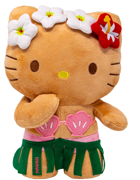 【預訂,12月中或之前到港】Hello Kitty 夏威夷版 Sanrio characters 日曬系列 黑皮 草裙舞 公仔 (10吋 ...